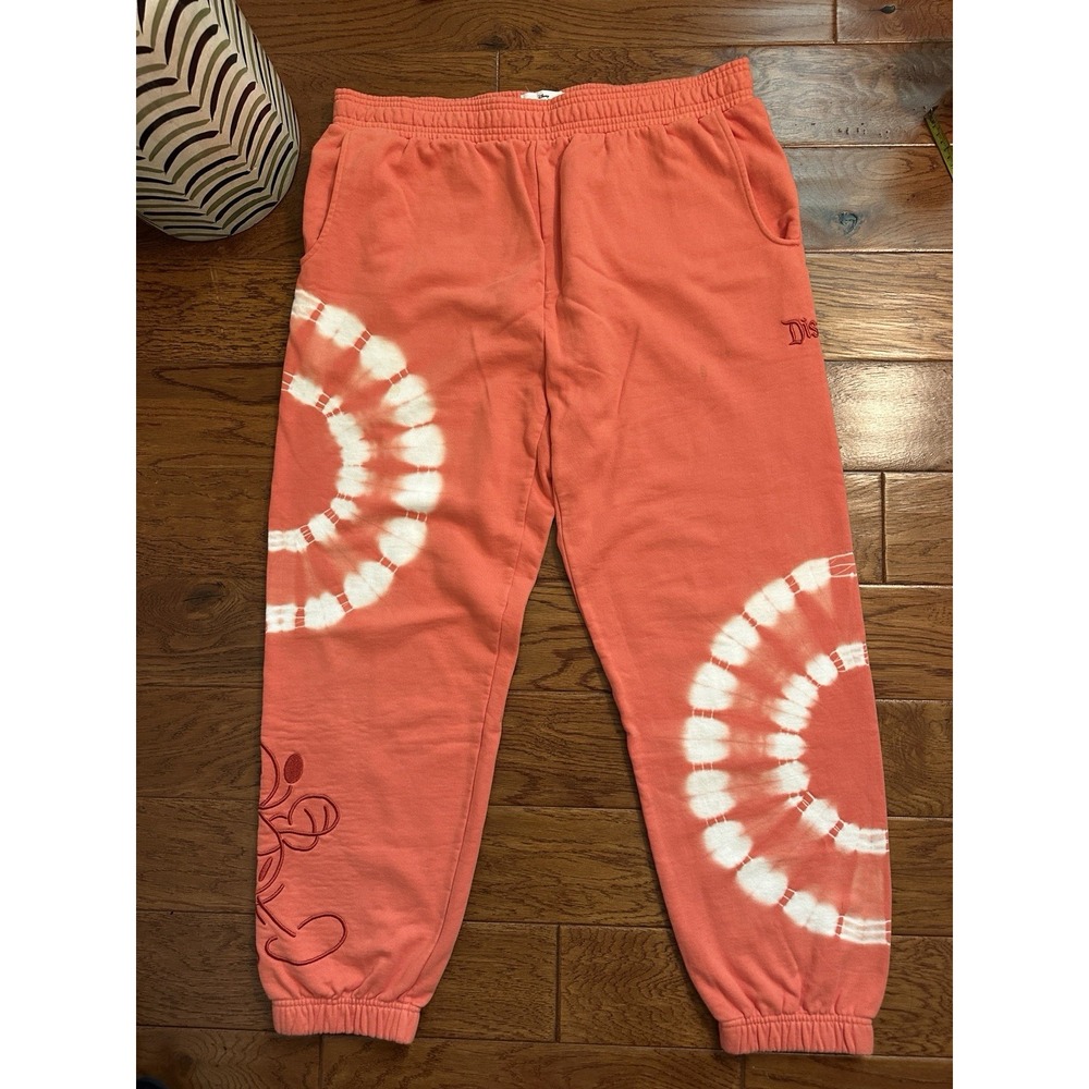 Disney Parks Disneyland Resort Mickey Mouse Tie Dye Sweatpants Orange Unisex